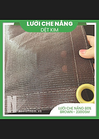 Lưới che nắng 80% may viền khuy sẵn - Màu Nâu (Nhiều kích thước)