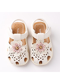 Dép - Sandal tập đi cho bé gái 6 - 18 tháng gắn hoa xinh xắn SG17