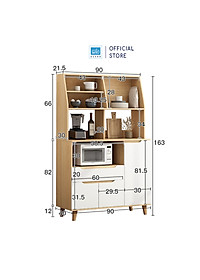 Tủ Gỗ Để Đồ Nhà Bếp Với Nhiều Ngăn Kệ Đa Năng, Hiện Đại Thương Hiệu SIB Decor KG23