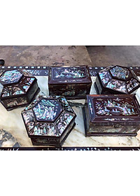 Tráp gụ hình chữ nhật khảm đẹp 30x20cm