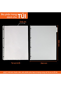 Bìa Phân Trang AO+ Nhựa PP/ A4 (Bộ 6 Tab Phân Mục) Kèm Giấy Dán