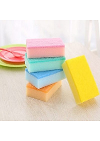 Set 05 miếng mút rửa chén bát (trộn màu ngẫu nhiên) - Hàng nội địa Nhật Bản.