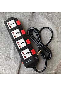 Ổ cắm điện Điện Quang cao cấp 4 lỗ 3 chấu - 4 công tắc riêng - dây dài 2m/5m ĐQ ESK SM740SL Chịu tải cao 2500W