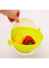 Bộ rổ nhựa đa năng 2 lớp tròn hàng nội địa Nhật Bản