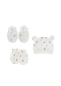 Set mũ, bao tay, bao chân cao cấp cho bé sơ sinh từ 0 - 6 tháng tuổi