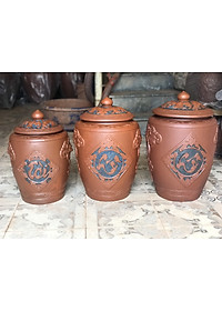 Hũ sành đựng rượu gạo gốm sứ Bát Tràng loại 20L (15Kg gạo)