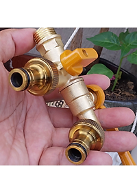 Vòi nước Faucet tăng áp bằng hợp kim vòi nước 2 đầu ra thông minh kèm 2 đầu nối ống