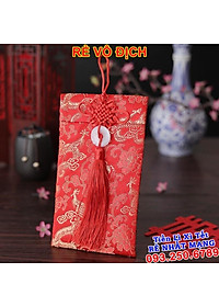 10 bao lì xì thổ cẩm – Bao Lì Xì Vải Gấm Nhiều Hoa Văn Cao cấp Ngày Tết,Cưới Hỏi, Nạp Tài. RỒNG DỌC NGỌC
