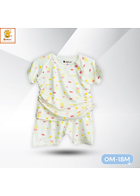 Bộ sơ sinh cài giữa cotton tay ngắn cho bé trai bé gái BB143