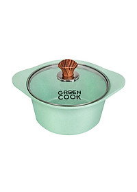 Nồi (quánh) đúc đáy từ Green Cook, nồi chống dính bếp từ men đá xanh ngọc Green Cook GCS05-IH công nghệ Hàn Quốc