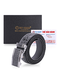 Dây nịt nam da cá sấu Huy Hoàng gai bụng 3,5P màu đen, nâu đất, vàng bò, nâu đỏ HT4201-02-03-40