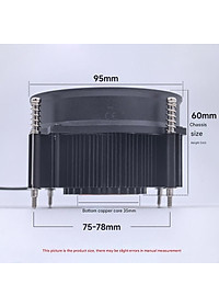 Quạt tản nhiệt CPU Led rainbow T80 for Intell lõi đồng nguyên chất cho máy tính hàng nhập khẩu