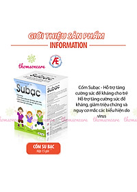 Cốm Su Bạc - Tăng cường sức đề kháng, hệ miễn dịch cho bé - Subac từ lysine, cao lá xoài, vitamin C