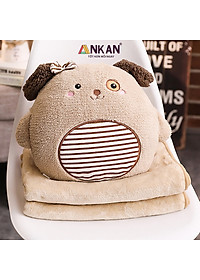 Chăn Gối Văn Phòng 3 Trong 1 Gấu Nâu Độc Đáo Kiểu Dành Cho Nữ Dùng Để Ngủ Trưa Tại Văn Phòng, Tựa Lưng Và Gấu Bông Dùng Để Trang Trí