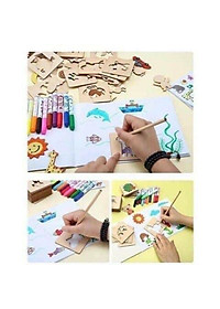 Bộ khuôn vẽ gỗ thông minh cho bé