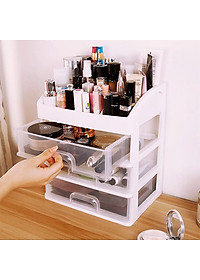 Kệ Đựng Mỹ Phẩm , Đồ Trang Điểm Trong Suốt 4 Tầng 9 Ngăn , Có Ngăn Kéo Bền Đẹp - Hàng Chính Hãng 