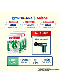 Combo 3 Sữa Bột Anlene Hương Vanilla (Hộp giấy 1200g) - Bao bì mới - Tặng máy massage cầm tay hoặc máy sấy tóc