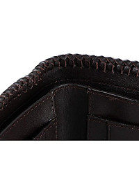 Bóp nam Huy Hoàng da cá sấu nguyên con đan viền màu đen HT2762