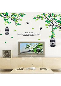 Decal dán tường cành cây và lồng chim AY9045 framedecals