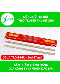 Hộp 10 đôi Đũa gỗ Kim Giao (Dài 27cm) 100% tự nhiên - Món quà quý đến từ rừng Cúc Phương Ninh Bình