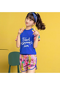 Đồ Bơi Bé Gái Hai Mảnh BB030 MayHomes Áo Ngắn Tay Quần Short Màu Sắc Dễ Thương