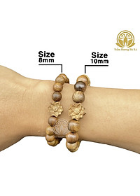 Vòng tay trầm hương mix hoa sen tốc đeo tay nam nữ phong thủy may mắn bình an tài lộc Trầm Hương Hà Xá