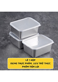 Hộp đựng thực phẩm tủ lạnh size 13.5x11x5cm kèm nắp nhựa chất liệu inox 304 dùng được cho lò vi sóng, chính hãng D Danido