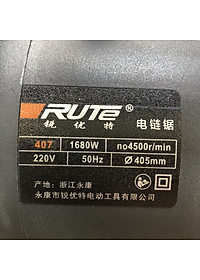 Máy cưa xích điện Rute RYT407 - Máy cưa xích chính hãng 1680w - Tặng kèm lưỡi cưa xích