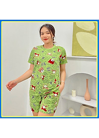 Đồ bộ mặc nhà quần đùi DN2 - Đồ bộ cotton quần đùi mặc nhà - Bộ đồ nữ mặc nhà