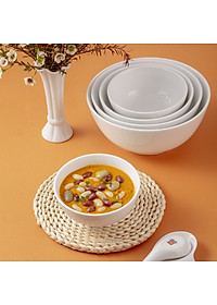 Tô tống - Tô đựng canh sứ trắng cao cấp Long Phương