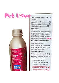 Chai xịt viêm da, nấm da chó mèo Bio Clear Spray (100ml)