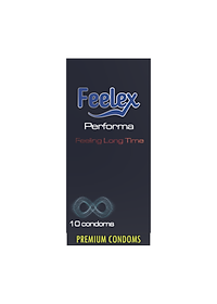 Bao cao su Feelex Performa Premium siêu mỏng, kéo dài thời gian quan hệ, hộp 10bcs