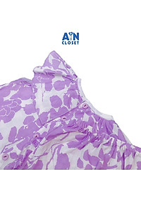 Bộ quần áo ngắn bé gái họa tiết Hoa Lan tím tơ - AICDBGRIGEUS - AIN Closet