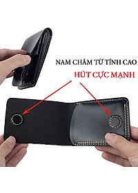Ví sen 3 da bò Pullup V122, bóp mini nam nhỏ gọn hai màu đen và nâu, đường chỉ may tinh tế, đựng thẻ kẹp tiền tiện lợi,fullbox, thương hiệu Bụi leather chuyên đồ da thật