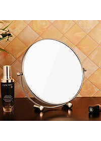 Gương trang điểm phóng đại 3 lần, xoay 360 độ, 2 mặt siêu nét, để bàn, Inox 304, Size 18cm, 20cm, Minh House G31