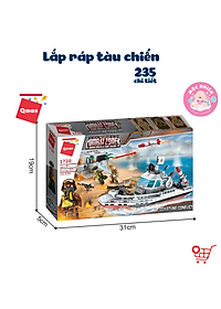 Đồ chơi xếp hình, lắp ráp tàu chiến Qman 1720 - Cuộc xung đột bờ biển (235 mảnh ghép)
