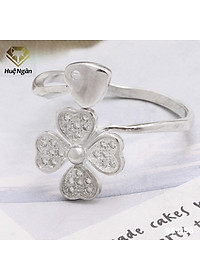 Nhẫn bạc Ý 925 Huệ Ngân - Cỏ bốn lá may mắn RR1158