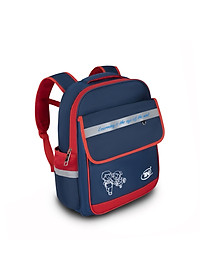 Balo học sinh TN.Bags xanh đen phối đỏ – Balo tiểu học có nắp siêu nhẹ nhiều ngăn cao cấp cho bé năng động TNB3016