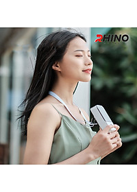 Quạt gió mini cầm tay Rhino F302 tích điện, 3 mức độ gió, pin 2000 mAh kèm dây treo - Hàng chính hãng