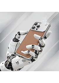 Ốp Lưng da đẳng cấp cho IPhone 15 / 14 Pro Max hiệu NJOYNY Phone, ngăn đựng nước hoa , sạc không dây - Hàng chính hãng