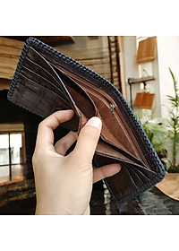 Ví Da Cá Sấu Vây Đuôi 2 mặt Rất Đẹp! ĐAN VIỀN THỦ CÔNG VÔ CÙNG CHẮC CHẮN