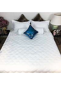 Mền chần gòn Cotton Cao cấp A (1m6 x 2m) - Chất liệu 100% Cotton thấm hút tốt, đường may tỉ mỉ - Màu trắng