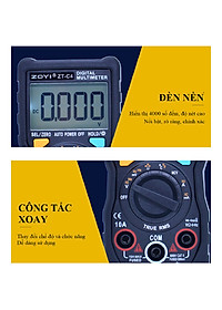 Đồng Hồ Đo Điện Vạn Năng Zoyi ZT-C4 - Điện Áp AC DC, Kiểm Tra Tụ, Dò NVC, Đo Điên Dung, Nhiệt Độ, Cảnh Báo Pin Thấp - Hàng Chính Hãng