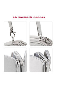 Túi đựng phụ kiện công nghệ đựng pin sạc dự phòng, điện thoại, cáp sạc usb, tai nghe có quai cầm, [Loại cao cấp - Màu Đen] Túi Đựng Phụ Kiện Công Nghệ Có Quai Cầm, Chống Nước - Hàng Chính Hãng dododios