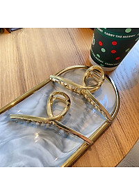 Kẹp tóc sau kim loại dạng dài trang trí tóc phong cách Vintage