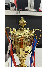 Cúp thể thao A238 , cúp vô địch cao 34cm bằng nhựa cứng kèm dây tua rua đẹp mắt, cúp trao giải giá rẻ