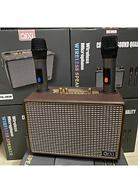 Loa Bluetooth Karaoke  QIXI SK-2036 , Tặng Kèm 2 Micro Không Dây Cao Cấp , Hát Karaoke Nghe Nhạc Bass mạnh -Hàng Chính Hãng