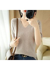 - Áo len dệt kim tay lỡ cổ tim chữ V mẫu 2022