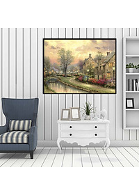 Tranh canvas trang trí tường phong cảnh Châu Âu cổ điển phong cách sơn dầu - PC002