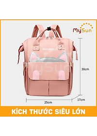 Balo bỉm sữa ĐA NĂNG có túi đựng đồ giữ nhiệt cho mẹ và em bé sơ sinh MÈO YÊU - MySun
